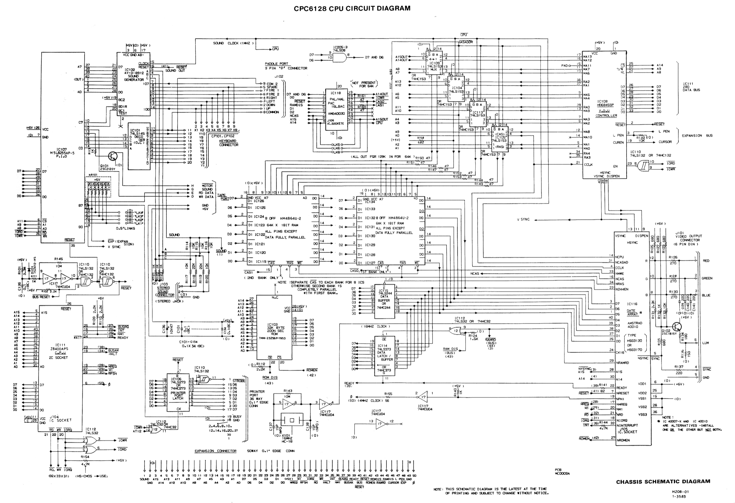 Divers CPC — cpc6128 schematic